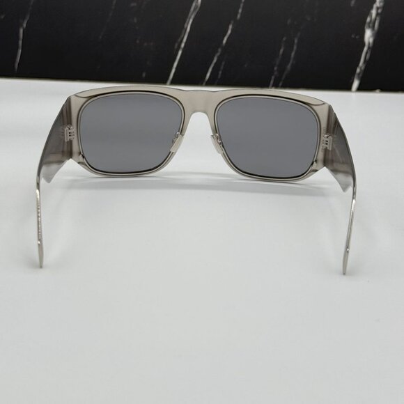 NEW SL636 002 SAINT LAURENT SUNGLASSES UNISEX SILVER GREY METAL EYEWEAR - Picture 9 of 13